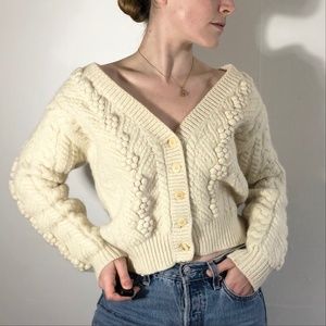 Vintage wool knit cardigan